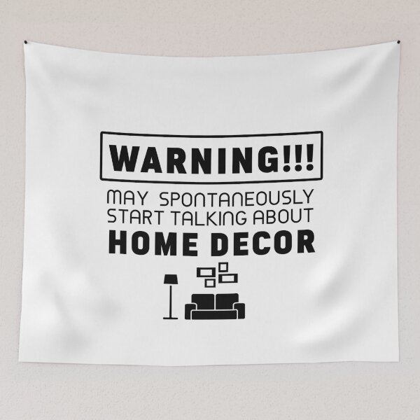 Item preview,  Warning may spontaneously start talking about home decor white designed and sold by PurrfectCorner.