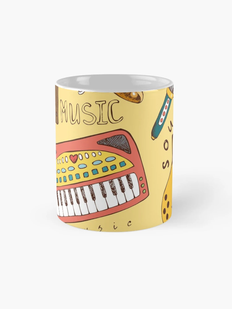 Thumbnail 4 of 6, Coffee Mug, Musical Instrument Pattern designed and sold by Zetsmo.