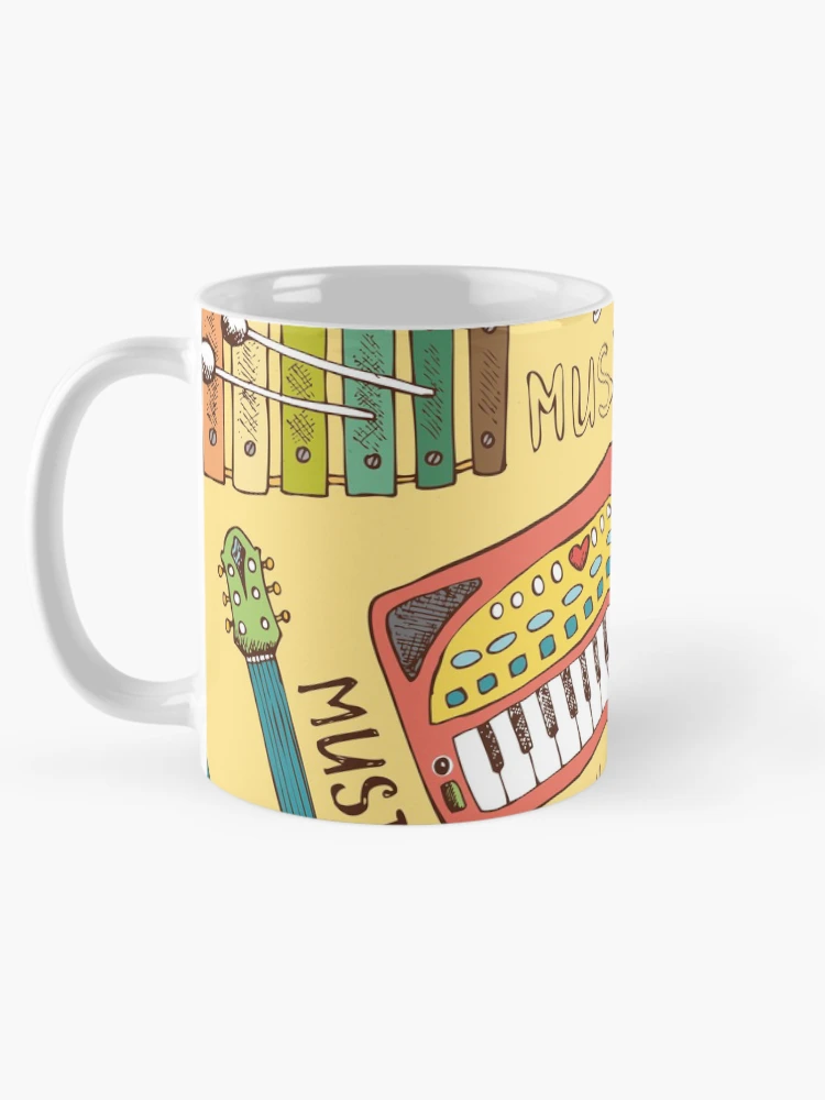 Thumbnail 5 of 6, Coffee Mug, Musical Instrument Pattern designed and sold by Zetsmo.
