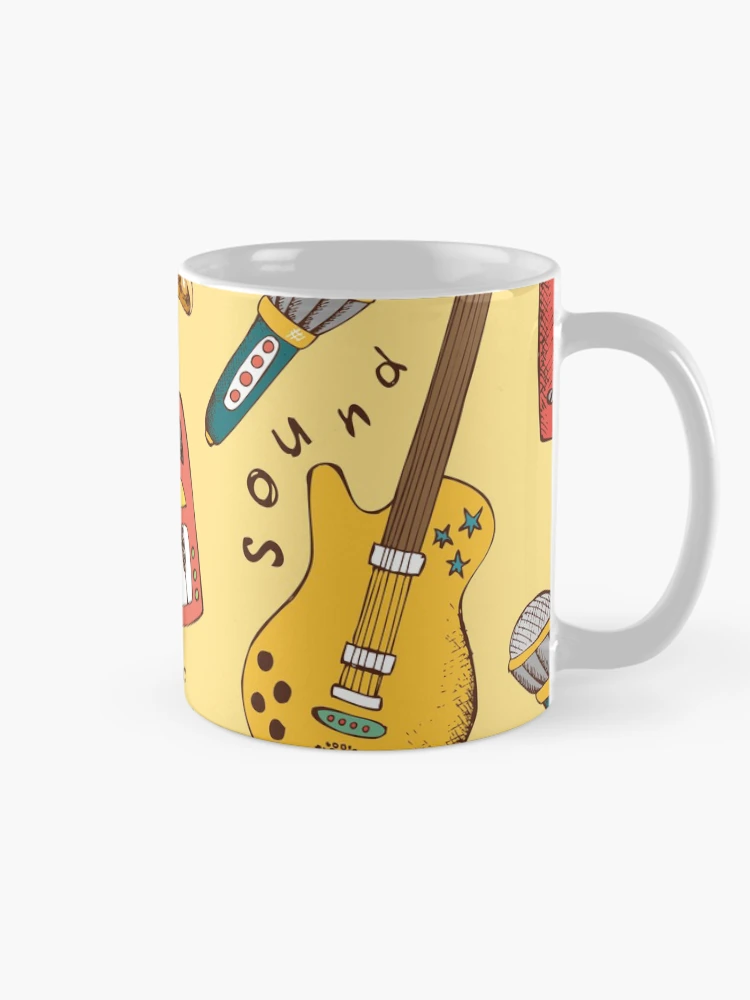 Thumbnail 3 of 6, Coffee Mug, Musical Instrument Pattern designed and sold by Zetsmo.