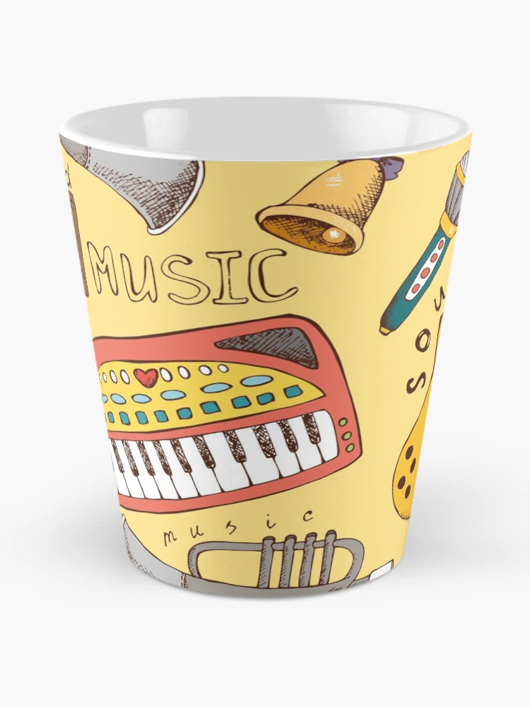 Thumbnail 2 of 4, Coffee Mug, Musical Instrument Pattern designed and sold by Zetsmo.