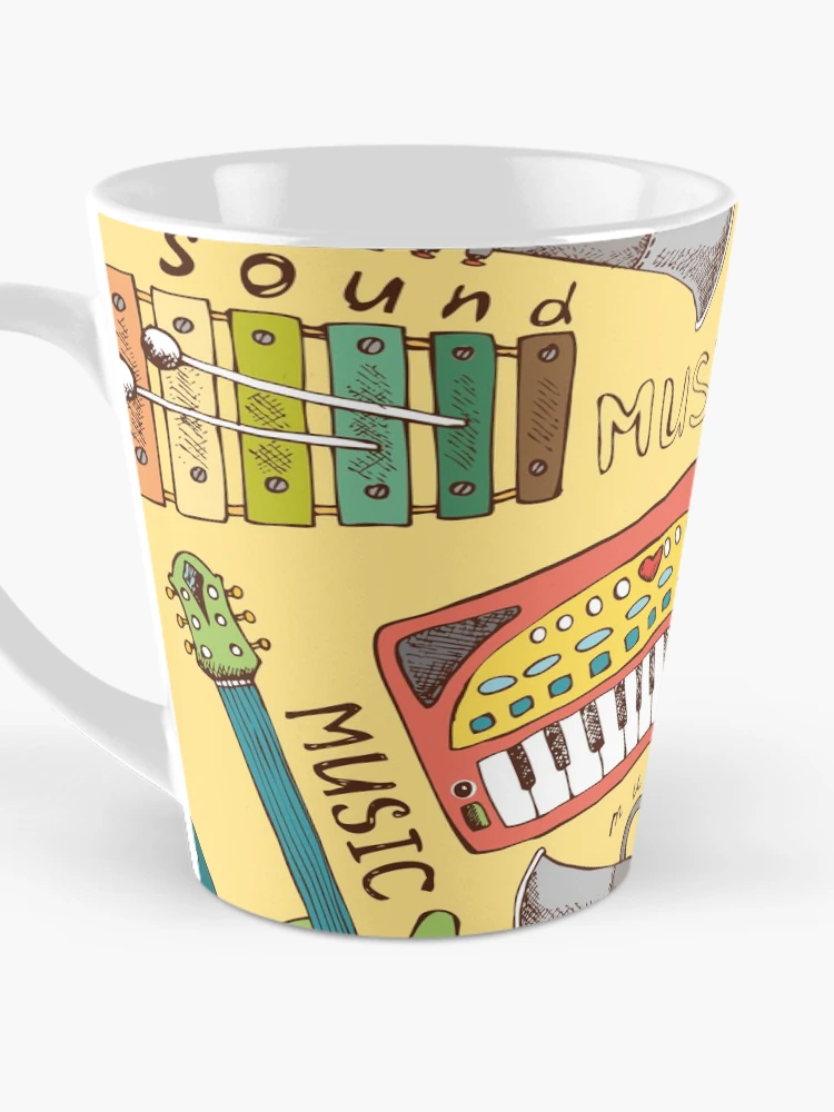Thumbnail 3 of 4, Coffee Mug, Musical Instrument Pattern designed and sold by Zetsmo.