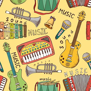 Artwork thumbnail, Musical Instrument Pattern by Zetsmo