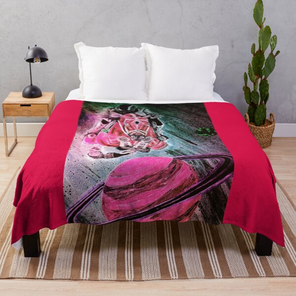 Item preview, Magenta fantasy jumping planets space watercolor digital painting designed and sold by horseaddicted.