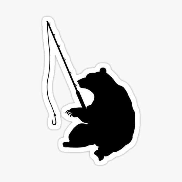 Bear Fishing Sticker