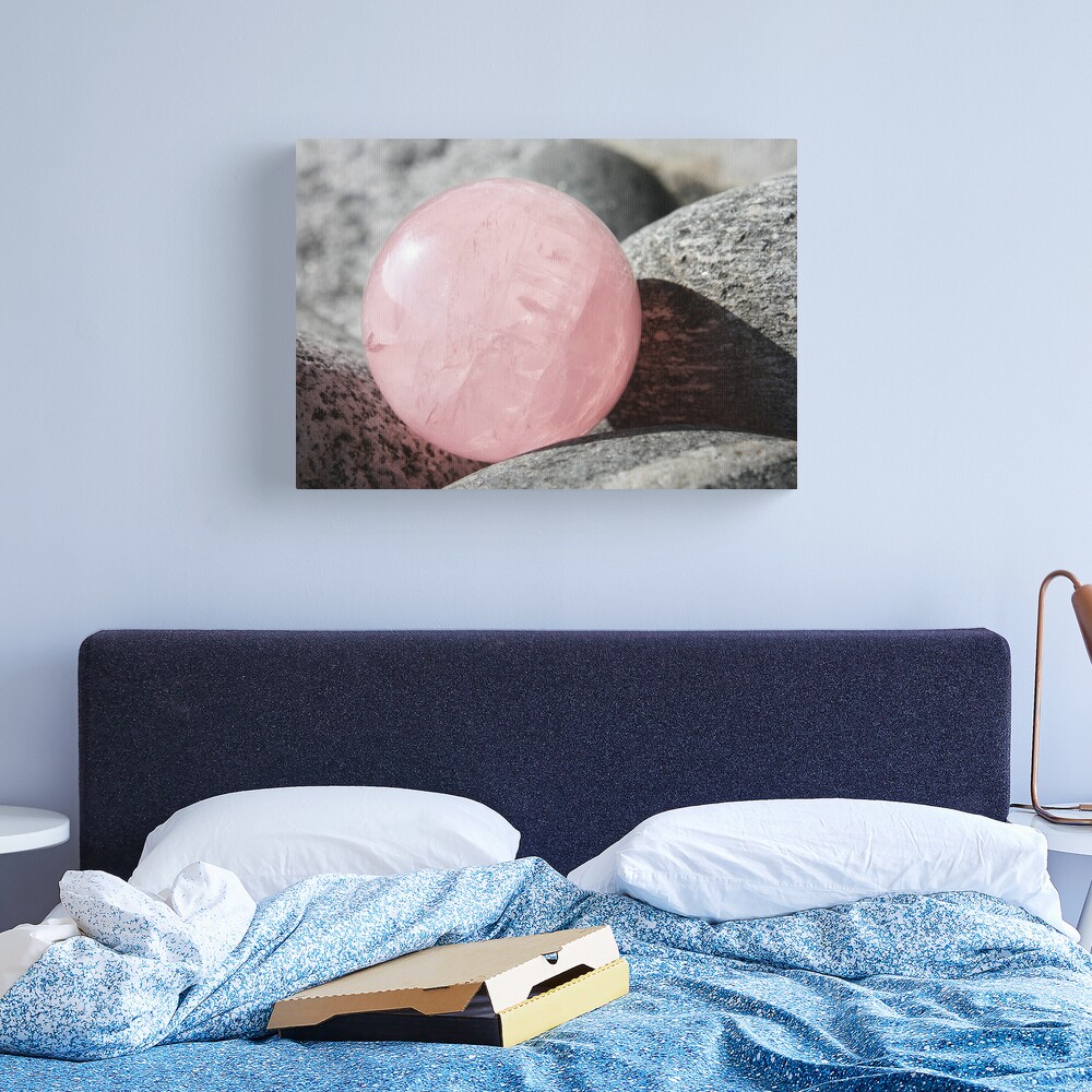 Pink Rose Quartz Sphere in Sun Canvas Print