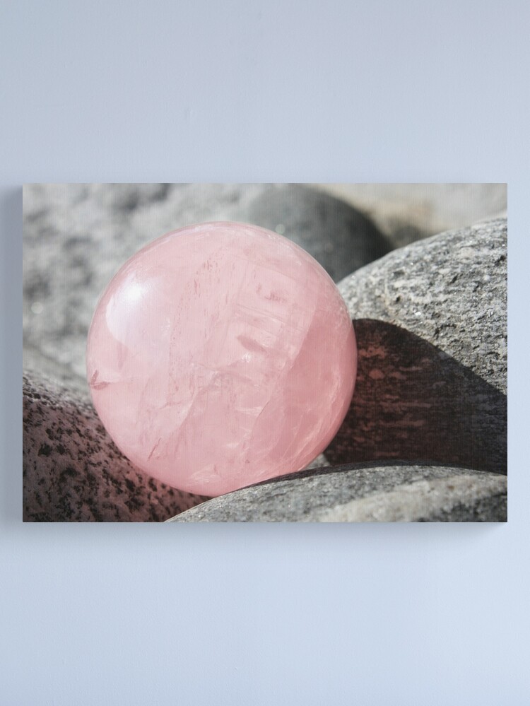 Alternate view of Pink Rose Quartz Sphere in Sun Canvas Print