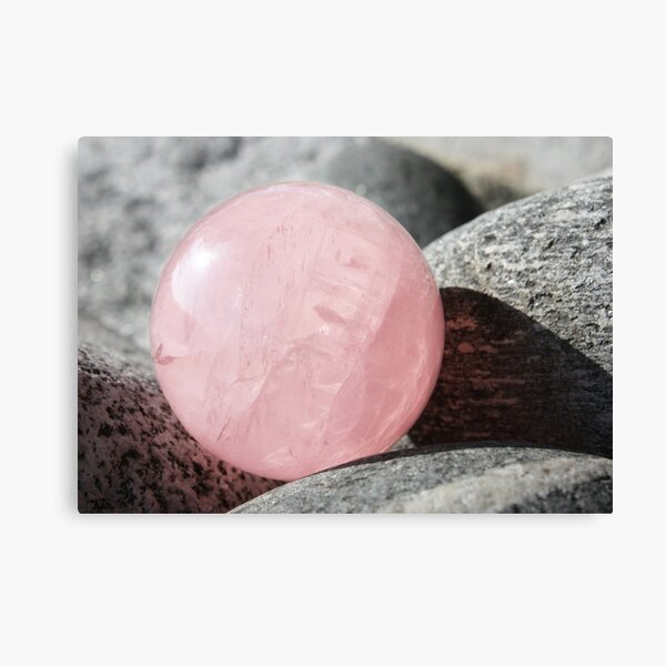 Pink Rose Quartz Sphere in Sun Canvas Print