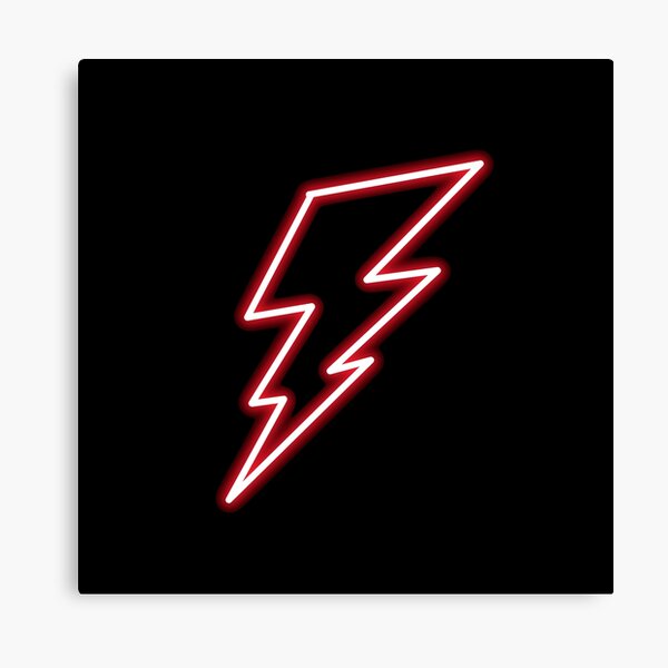 red neon lightning bolt