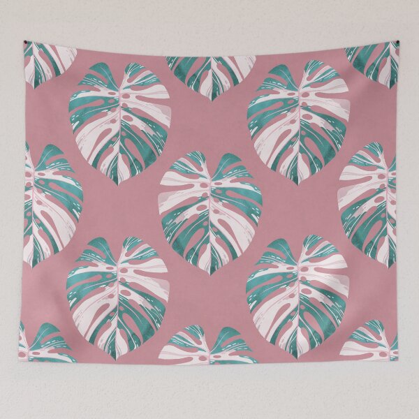 Item preview, Monstera deliciosa variegata leaf on rose designed and sold by Iker Paz Studio.