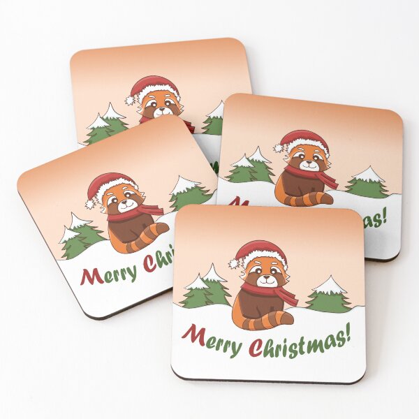 Item preview, Merry Christmas Cartoon Red Panda  designed and sold by Creacats.
