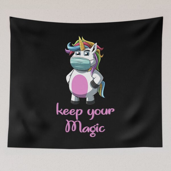 Item preview, Keep your magic - cute unicorn with face mask designed and sold by maddinstgt.