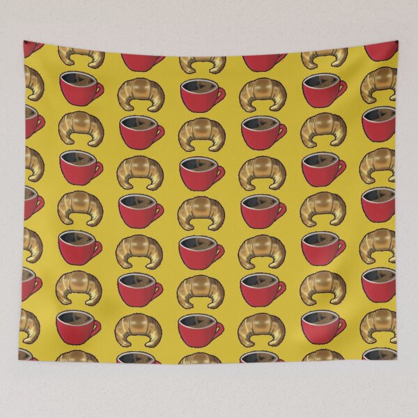 Item preview, Coffee Croissant Yellow Red Pattern designed and sold by TheGreekGuy.