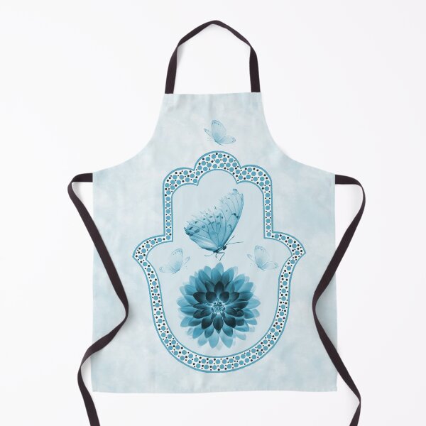 Item preview, Butterfly Lotus Blue Hamsa Hand designed and sold by maryedenoa.