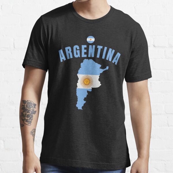 Vista previa del artículo con la obra «Mapa de estilo de fútbol de la selección argentina de fútbol albiceleste», diseñado y vendido por Hoiho Adventure Shirts.