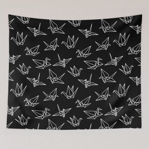Item preview, Origami paper cranes black and white designed and sold by Muxune.