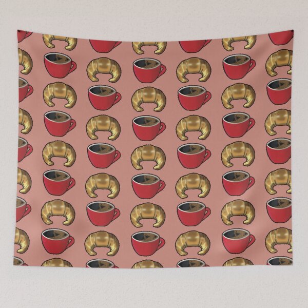 Item preview, Coffee Croissant Pink Red Pattern designed and sold by TheGreekGuy.