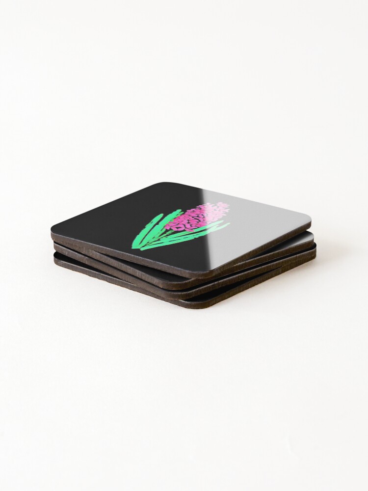 Thumbnail 4 of 5, Coasters (Set of 4), Pink Hyacinth (Hyacinth Seven) designed and sold by DesignsofNote.