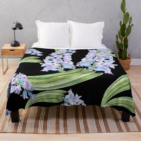 Item preview, Purple Hyacinth Flower Watercolor Black Seamless Pattern Gifts designed and sold by MiscelChr.