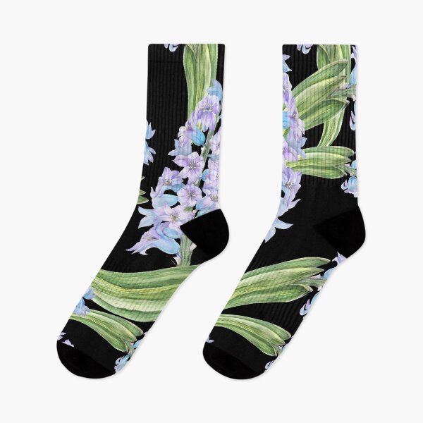 Item preview, Purple Hyacinth Flower Watercolor Black Seamless Pattern Gifts designed and sold by MiscelChr.