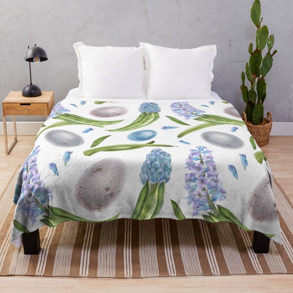 Item preview, Purple Blue Hyacinth Flower with Eggs Watercolor Seamless Pattern Gifts designed and sold by MiscelChr.
