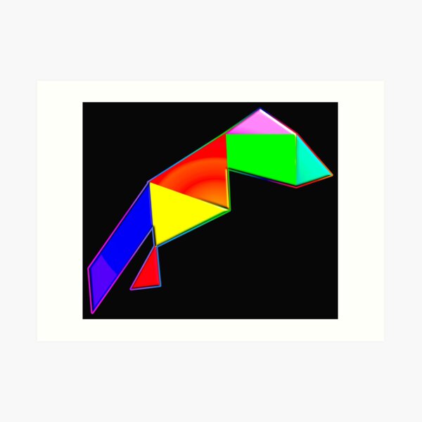 Colorful Tangram Bird Art Print for Sale by csaron92