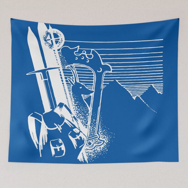 Item preview, Skifahren in Frankreich - Skiing in France - Vintage Mountain Tourism Poster in French Flag Colours designed and sold by Vintage-TM.