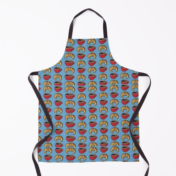 Item preview, Coffee Croissant Light Blue Red Pattern designed and sold by TheGreekGuy.