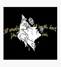 If Emeralds Fell in the Desert - Kakyoin (Black) Photographic Print