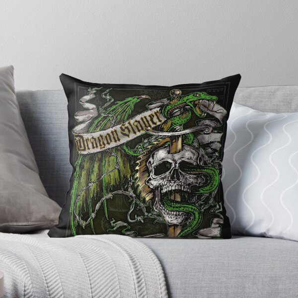 Dragon Slayer Elite Crest Throw Pillow