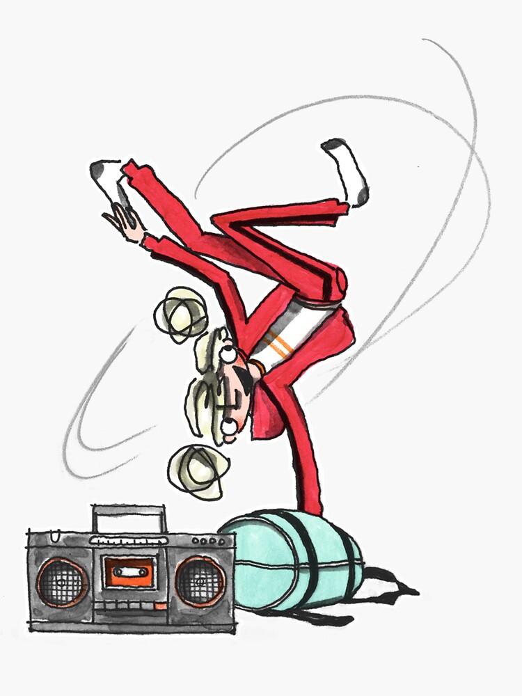 Thumbnail 3 of 3, Sticker, Beatrice Zinker - Breakdancing Merchandise designed and sold by shelleyjohannes.