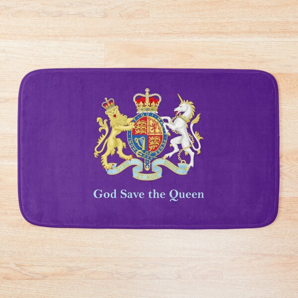 Royal Coat of Arms, Queen Elizabeth, British Monarchy Bath Mat