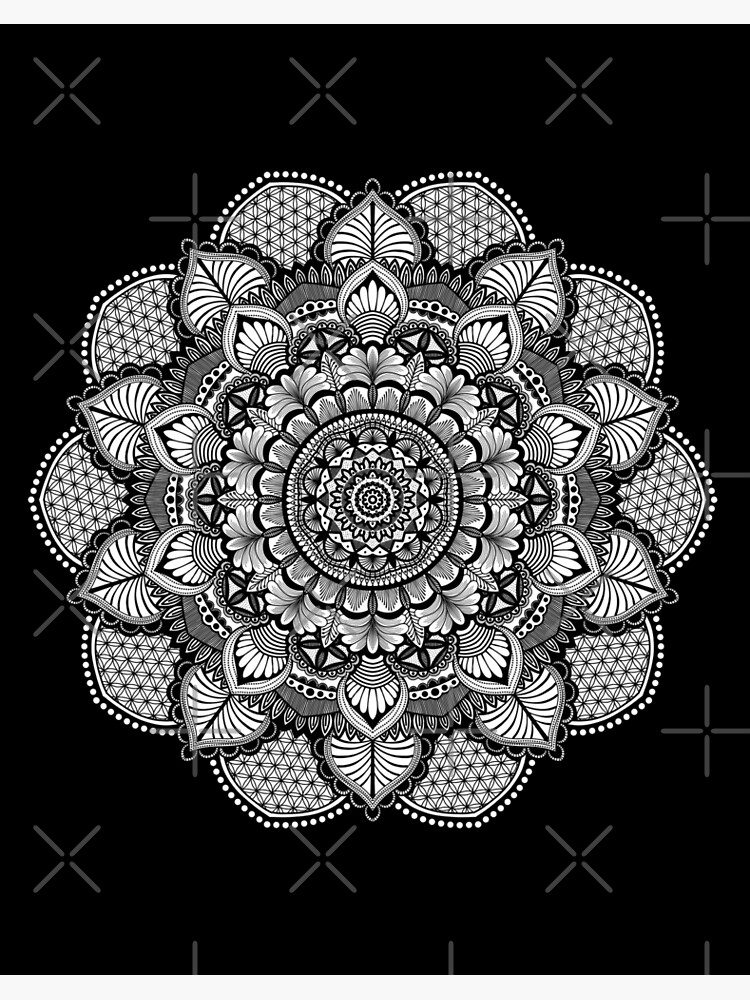 Impression rigide avec l'œuvre « Mandala fleur de vie comme cadeau