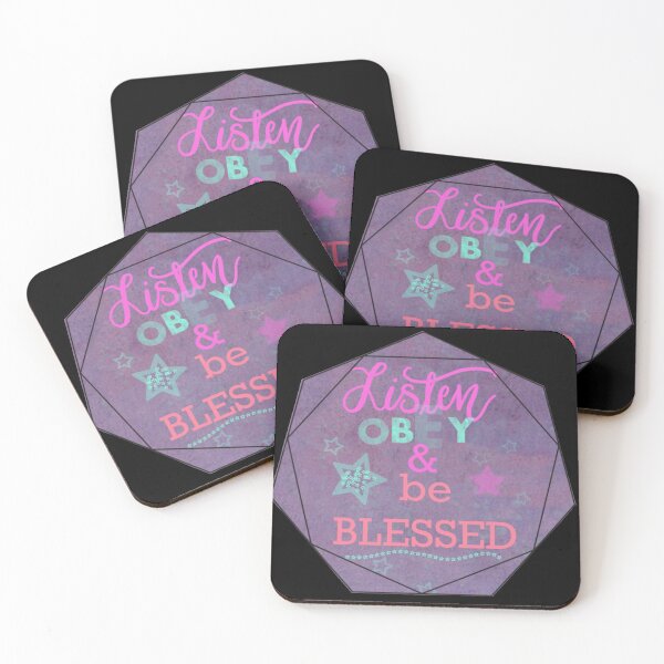 Item preview, JW stickers - Listen, Obey and Be Blessed - galaxy style designed and sold by Shutterbunny Art & Creative.