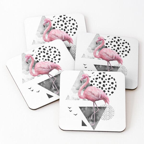 Item preview, Pink flamingo in polka dot pattern designed and sold by JosAwestuff.