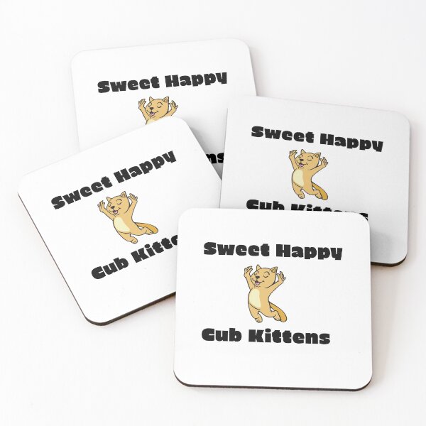 Item preview, White sweet happy cub kittens  designed and sold by DamaliePierre.