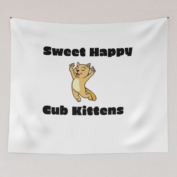Item preview, White sweet happy cub kittens  designed and sold by DamaliePierre.