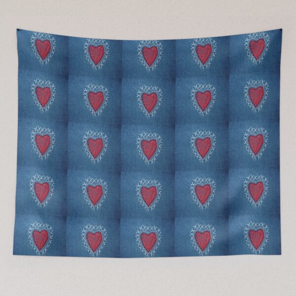 Item preview, Denim Stitched Red Heart Patch designed and sold by AlteredAtelier.