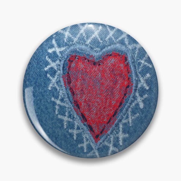 Item preview, Denim Stitched Red Heart Patch designed and sold by AlteredAtelier.