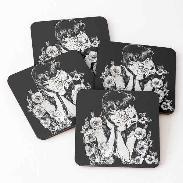 Tomie Junji Ito Arte único Posavasos (lote de 4)