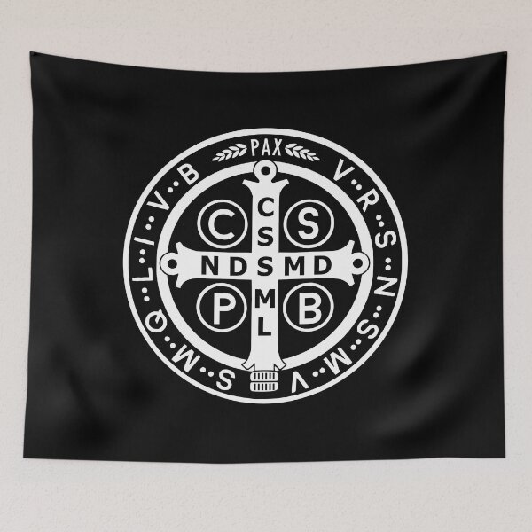 Item preview, Saint Benedict Medal Black White designed and sold by Beltschazar.