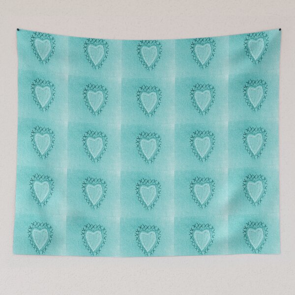 Item preview, Lightwash Denim Stitched White Heart Patch designed and sold by AlteredAtelier.