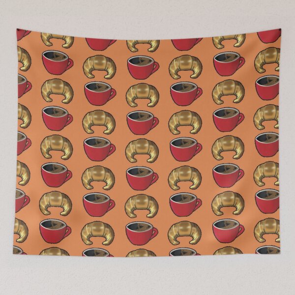 Item preview, Coffee Croissant Orange Red Pattern designed and sold by TheGreekGuy.