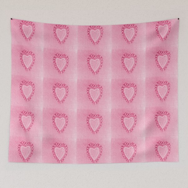 Item preview, Pink Denim Stitched Heart Patch Valentine's Day designed and sold by AlteredAtelier.