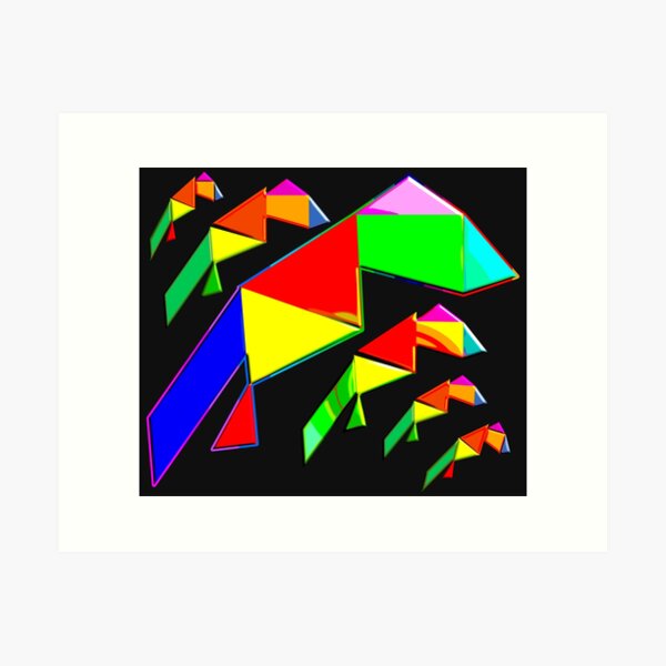 Colorful Tangram Bird Art Print for Sale by csaron92