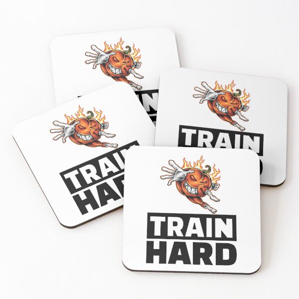 Item preview, Train Hard Bodybuilder Powerlifter Pumpkin Cartoon Foodie Halloween designed and sold by ProjectX23.