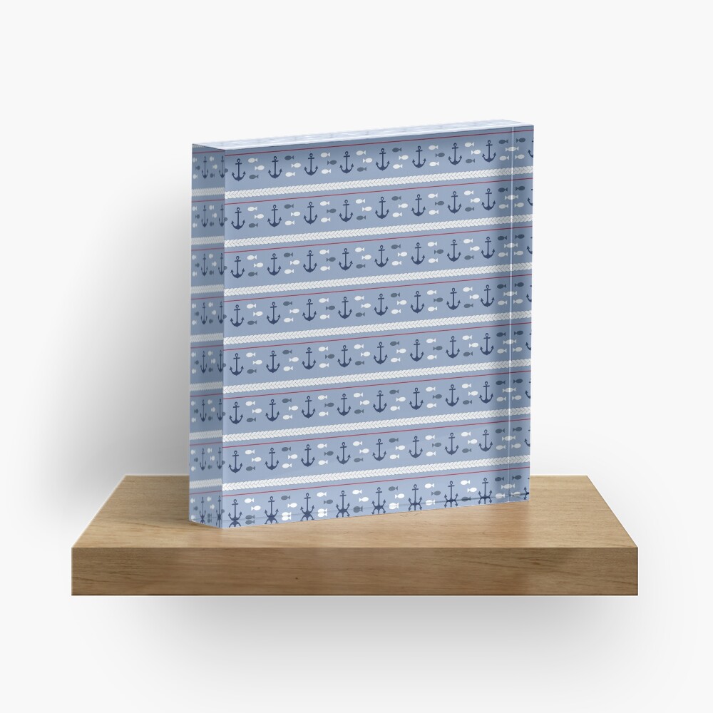 Nautical Anchors Acrylic Block