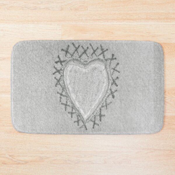 Item preview, Gray Washed Denim Stitched Heart Patch designed and sold by AlteredAtelier.