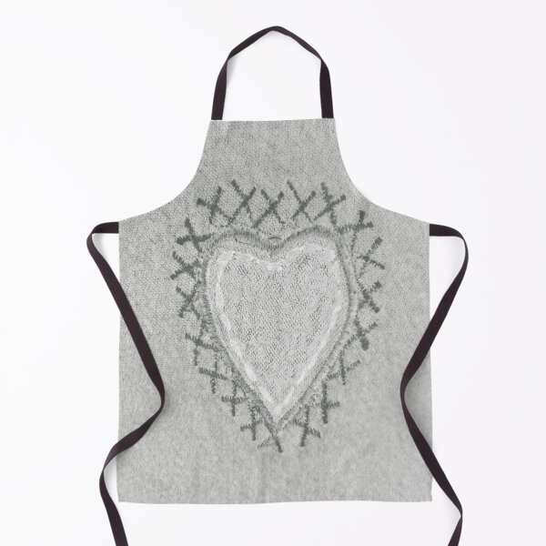 Item preview, Gray Washed Denim Stitched Heart Patch designed and sold by AlteredAtelier.