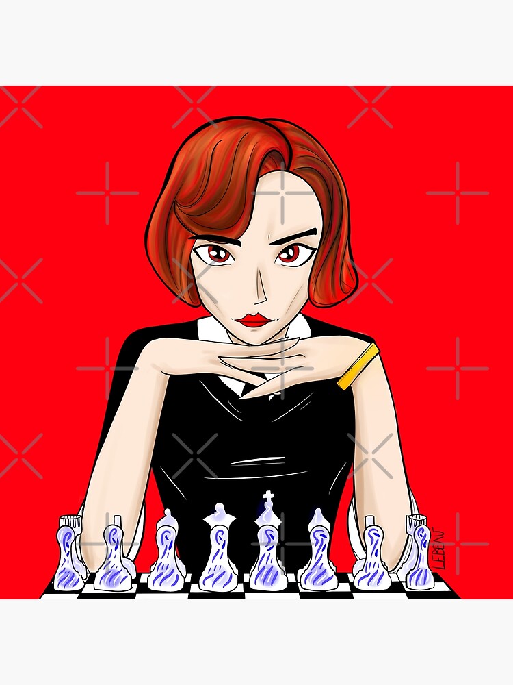 The Magic of Queens Gambit on a Chess Poster Handmade Prints 